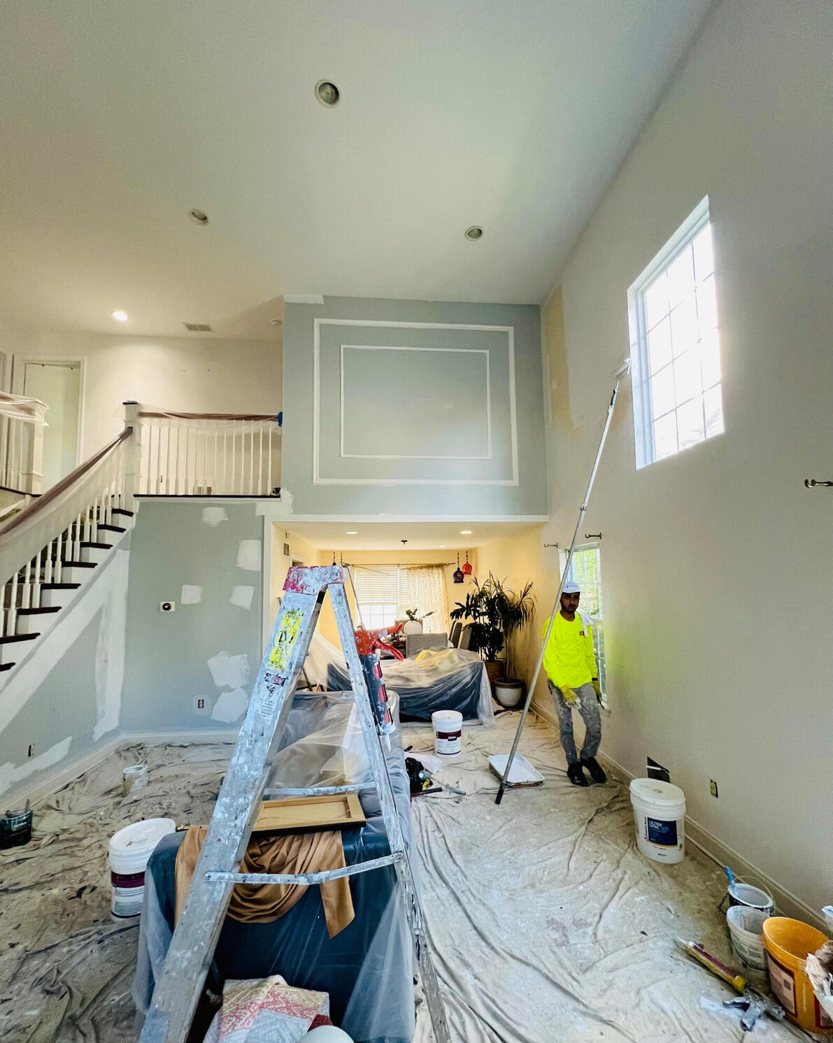 painting hallway in Lawrenceville, NJ - before